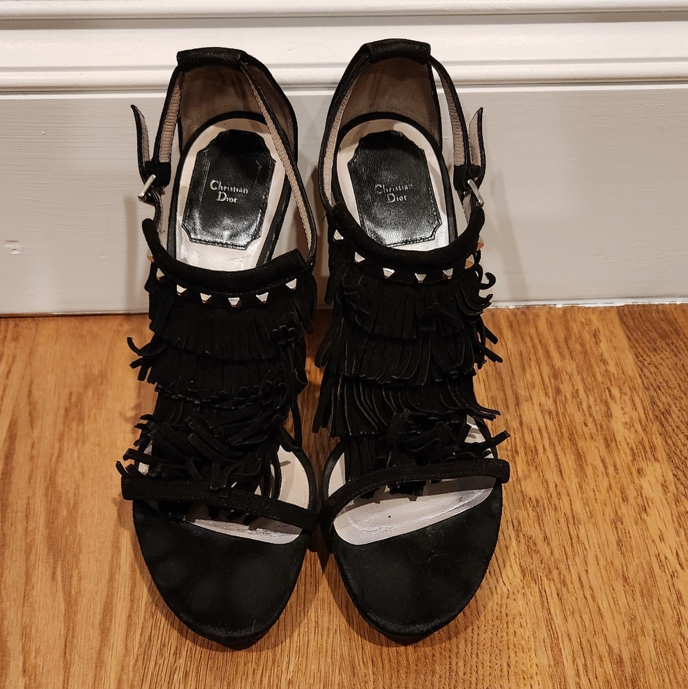 Christian Dior - Fringe & Stud High Heel Sandal US 7 / IT 37